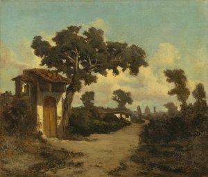 Runt Florens, av Serafino De Tivoli (1825-1892), olja på duk, 31x37 cm