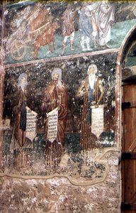 Detalj från jungfruns Dormition av Serbian School