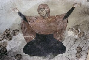 Rachel sörjer sina barn, från kyrkan St Demetrius, 1375-76