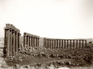 Den ovale søjlepiazza fra nordvest, Jerash, 1867 sverige