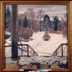 Våren kommer - Målning av Sergei Arsenyevich Vinogradov (1869-1938), olja på duk av Sergei Arsenevich Vinogradov