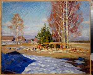 Vårlandskap - Målning av Sergei Arsenyevich Vinograd (1869-1938), olja på duk av Sergei Arsenevich Vinogradov