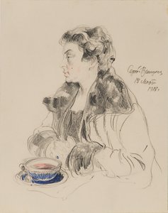 Porträtt av Evdokia Sergeevna Morozova 1885-1959, 1918 av Sergei Arsenevich Vinogradov