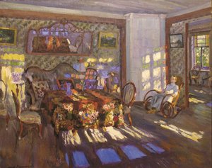 Solljus genom färgade glasfönster, 1916