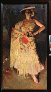 En dansare - Målning av Sergei Arsenyevich Vinogradov (1869-1938), olja på duk av Sergei Arsenevich Vinogradov