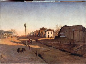 Day going out - Målning av Sergei Ivanovich Svetoslavsky (Svetoslavsky) (1857-1931), olja på duk - rysk konst av Sergei Ivanovich Svetoslavsky
