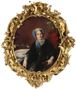 Porträtt av prinsessan Isabella Adamovna Gagarina 1800-1886, född grevinnan Walewska, 1850-talet av Sergei Konstantinovich Zaryanko