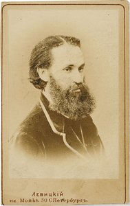 Porträtt av cellisten Karl Yulievich Davidov 1838-1889, ca. 1875. av Sergei Lvovich Levitsky