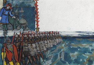 Illustration till sagan om tsaren Saltan av A. Pushkin av Sergei Vasilievich Malyutin