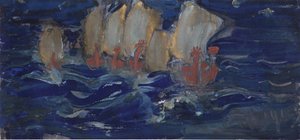 Illustration till sagan om tsaren Saltan av A. Pushkin