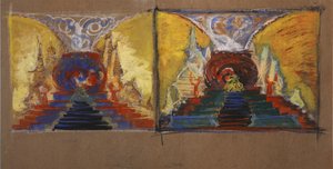 Scenografi för operan The Golden Cockerel av N. Rimsky-Korsakov