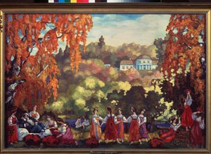 Sensommar - Verk av Sergei Yurievich Sudeykin (Serge Soudeikine) (1882-1946), olja på kartong