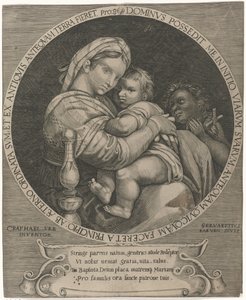 Madonna della sedia Maria med Kristusbarn och Johannes Döparen av Servatius Raeven