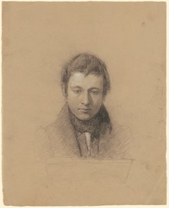Porträtt av John Cheney, ca 1830-talet (kol & stubbe förhöjd med vit krita på papper)