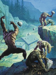 Big Foot, eller legendariska amerikanska människoapor (gouache på papper)