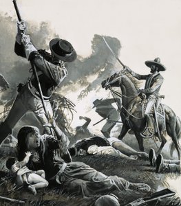 År 1858 anföll två trupper av mexikanskt kavalleri apachernas läger