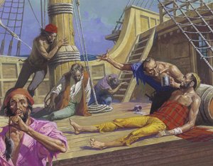 Magellans sjömän på resan över Stilla havet av Severino Baraldi