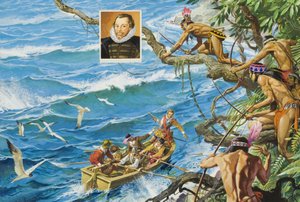 Sir Francis Drake (ca 1540-96) (gouache på papper) av Severino Baraldi