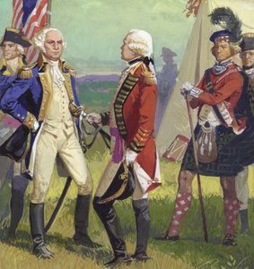 Lord Cornwallis överlämnar sig till George Washington av Severino Baraldi