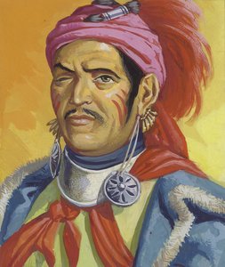 Tecumseh och Tenskwatawa (gouache på papper)