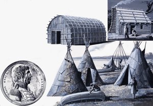Hemmen för olika typer av amerikanska indianer (gouache på papper)