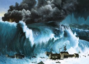 Tsunami efter Krakatoas utbrott av Severino Baraldi