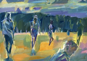 Eftermiddag i parken, 2024 (gouache på papper)
