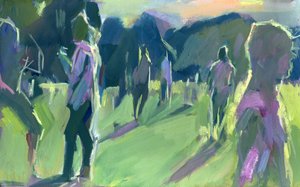Park, kväll, 2024 (gouache på papper)