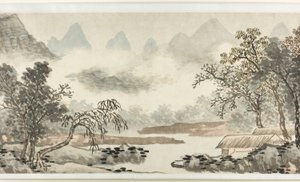 Moln över floden före regn 溪雲欲雨圖 av Shen Zhou