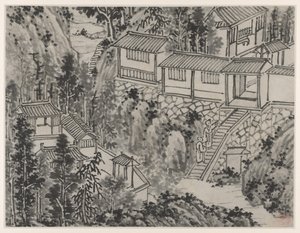 Tolv vyer över Tiger Hill, Suzhou: The Pine Retreat, efter 1490. av Shen Zhou