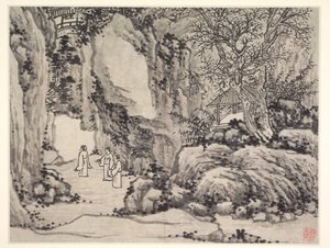 Tolv vyer över Tiger Hill, Suzhou: The Sword Spring, Tiger Hill av Shen Zhou