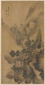 Lonely Retreat med utsikt över en dimmig dal, 1630. av Sheng Maoye