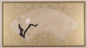 Ägretthäger på en trädstubbe av Shibata Zeshin