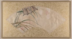 Blommor (rosa och vita) och blad, klappor av Shibata Zeshin