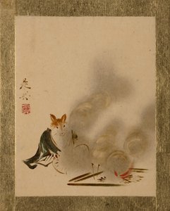 Fox från Mystic Fire. av Shibata Zeshin