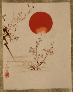 Sol- och plommongrenar. av Shibata Zeshin
