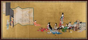 De fyra konsterna [högra delen av ett par] av Shibata Zeshin