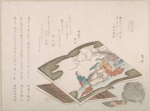 Illustrerade böcker och en rökelsebrännare, 1800-talet., 1800-talet. av Shinsai