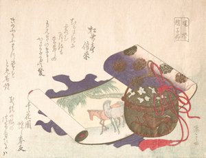 Scrollmålning av häst, 1800-talet., 1800-talet. av Shinsai