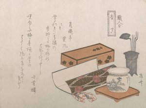 Redskap för rökelseceremonin, "Incense Master" Kogiki, från serien An Arra..., ca. 1810-talet.
