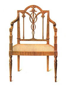 Satinwood stol, 1908 av Shirley Charles Llewellyn Slocombe