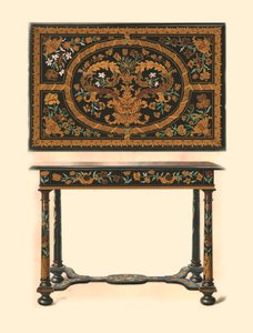 Bord inlagt med intarsia., 1905