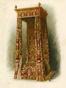 Stoppad säng, Hampton Court Palace (chromolitho) av Shirley Charles Llewellyn Slocombe