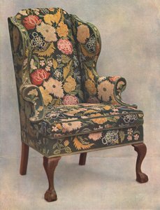 Valnötsstol klädd med handarbete, 1905 av Shirley Charles Llewellyn Slocombe