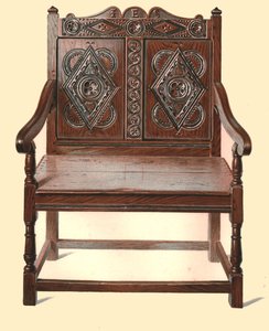 Dubbelstol i walesisk ek, 1904 av Shirley Charles Llewellyn Slocombe