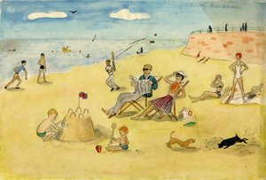 Strandscen, c1946. av Shirley Markham