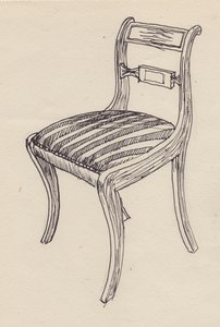 Stol med randig sits, 1951. av Shirley Markham