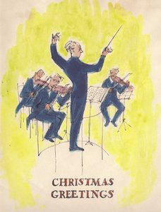 Dirigent och orkester, julkort, 1952. av Shirley Markham