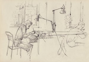 Grafisk designstudio, c1950. av Shirley Markham