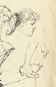 Huvud, händer och fot detalj, 1953. av Shirley Markham